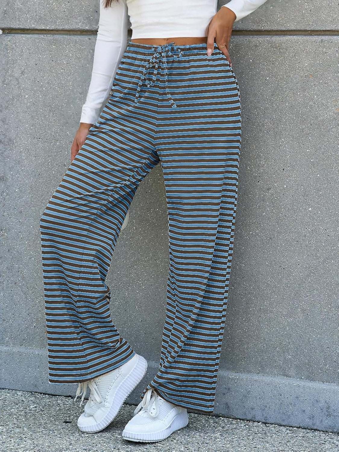 Striped Wide Leg Pants