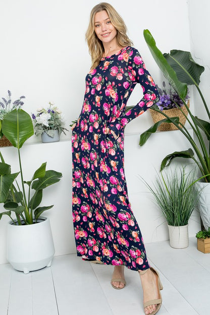 ALLOVER FLORAL MAXI DRESS