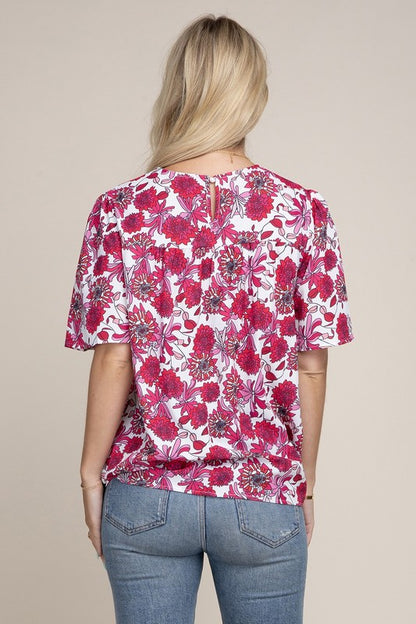 Flutter Sleeve Floral Top