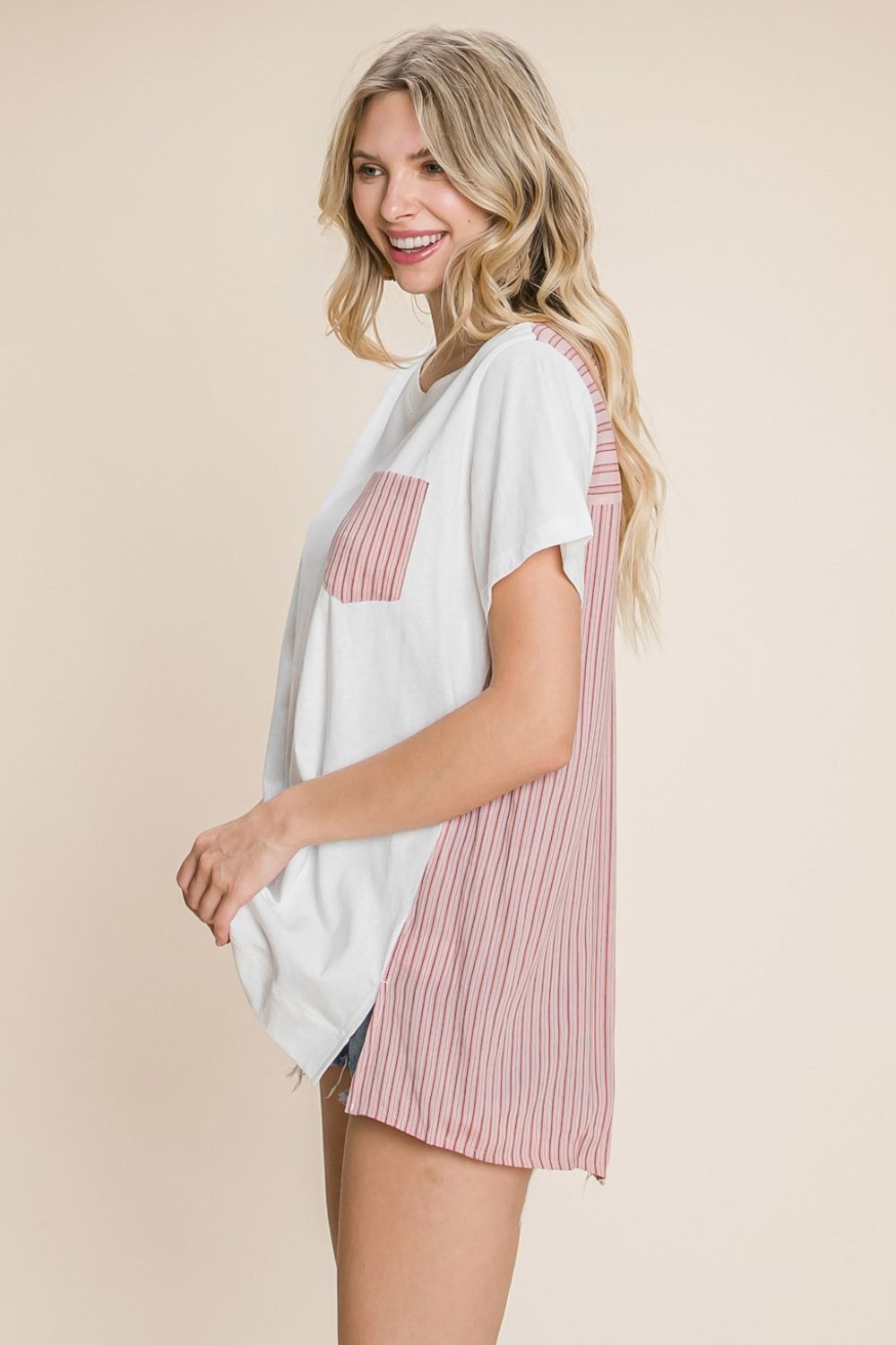 Contrast Striped Short Sleeve T-Shirt