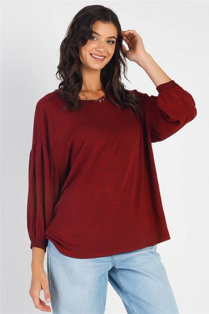 Drop Shoulder Puff Sleeve Top