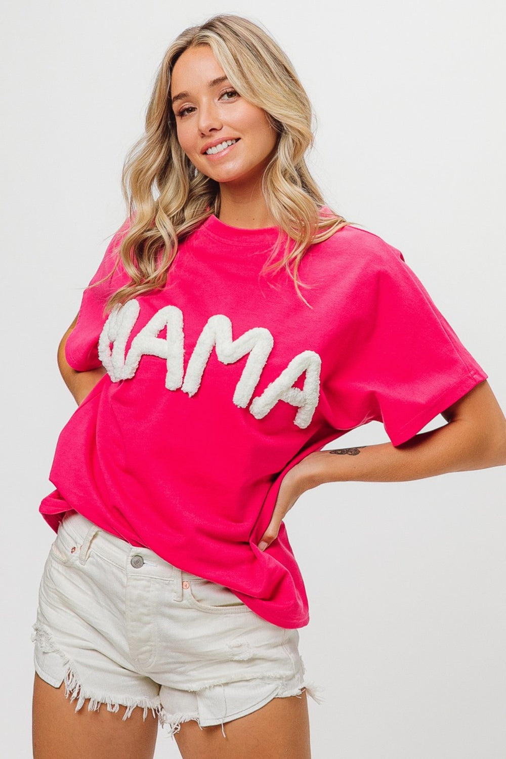 Round Neck Short Sleeve  Mama T-Shirt