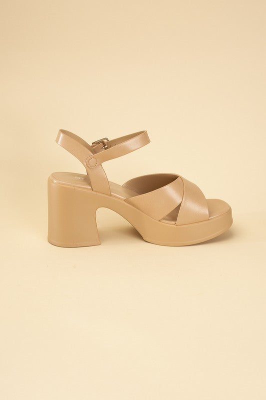 CRISSCROSS SANDAL HEELS