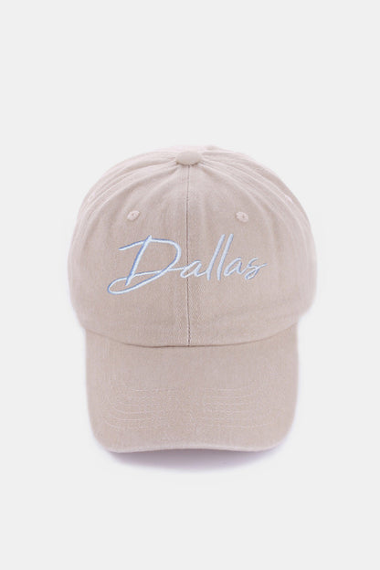 Washed DALLAS Embroidered Baseball Cap