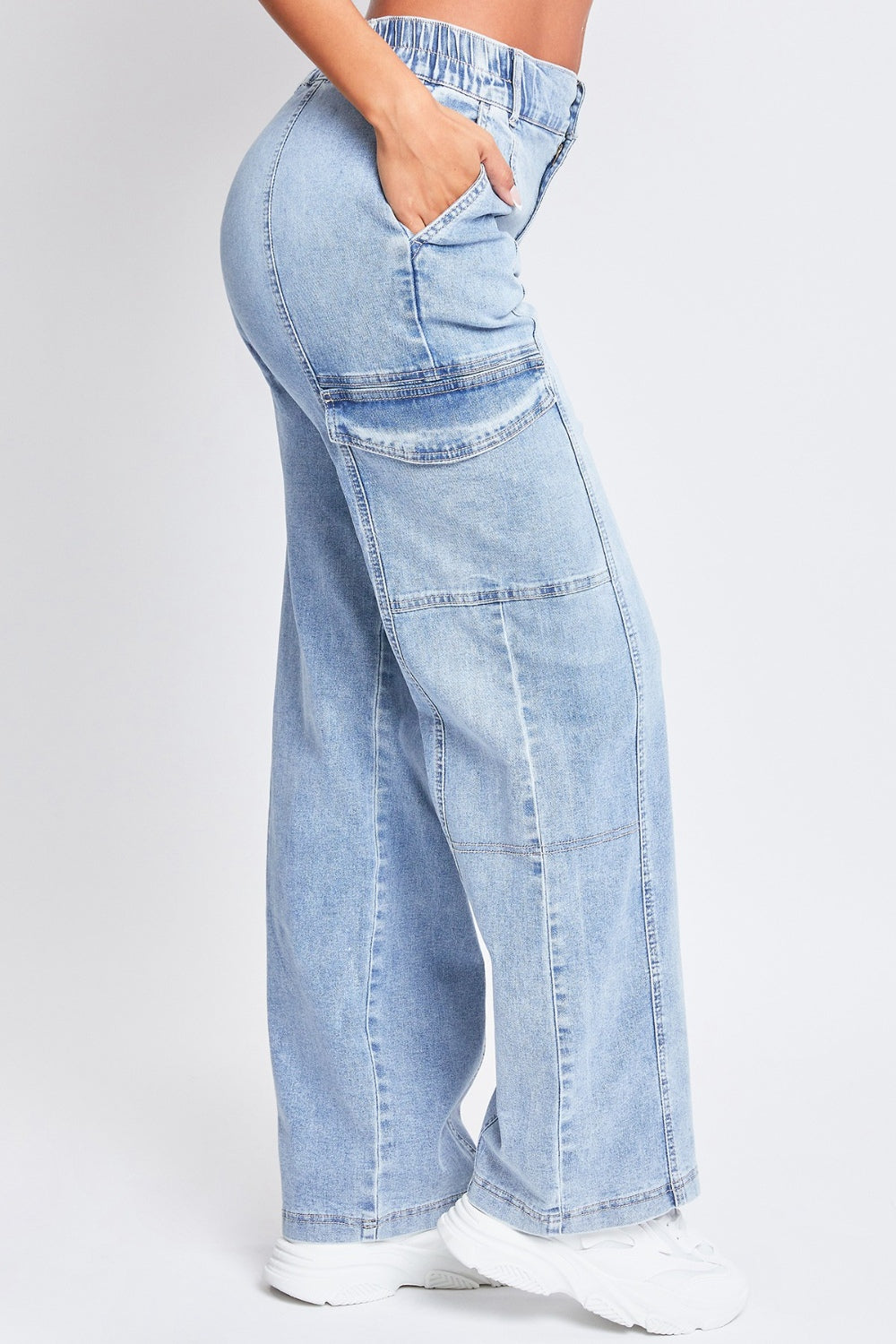 YMI Jeanswear High-Rise Straight Cargo Jeans