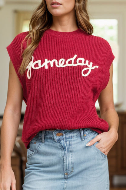 GAME DAY Round Neck Sweater Vest