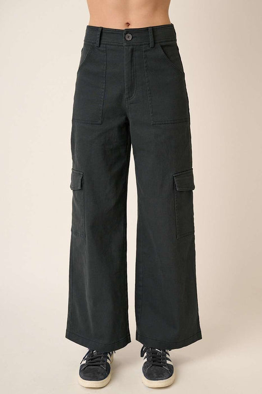 Wide Leg High Waist Pants with Cargo Pockets