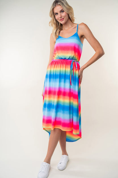 Ombre Striped Midi Cami Dress