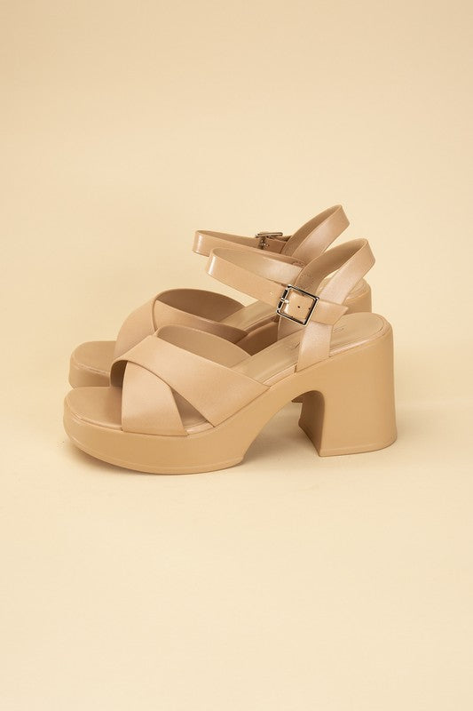 CRISSCROSS SANDAL HEELS