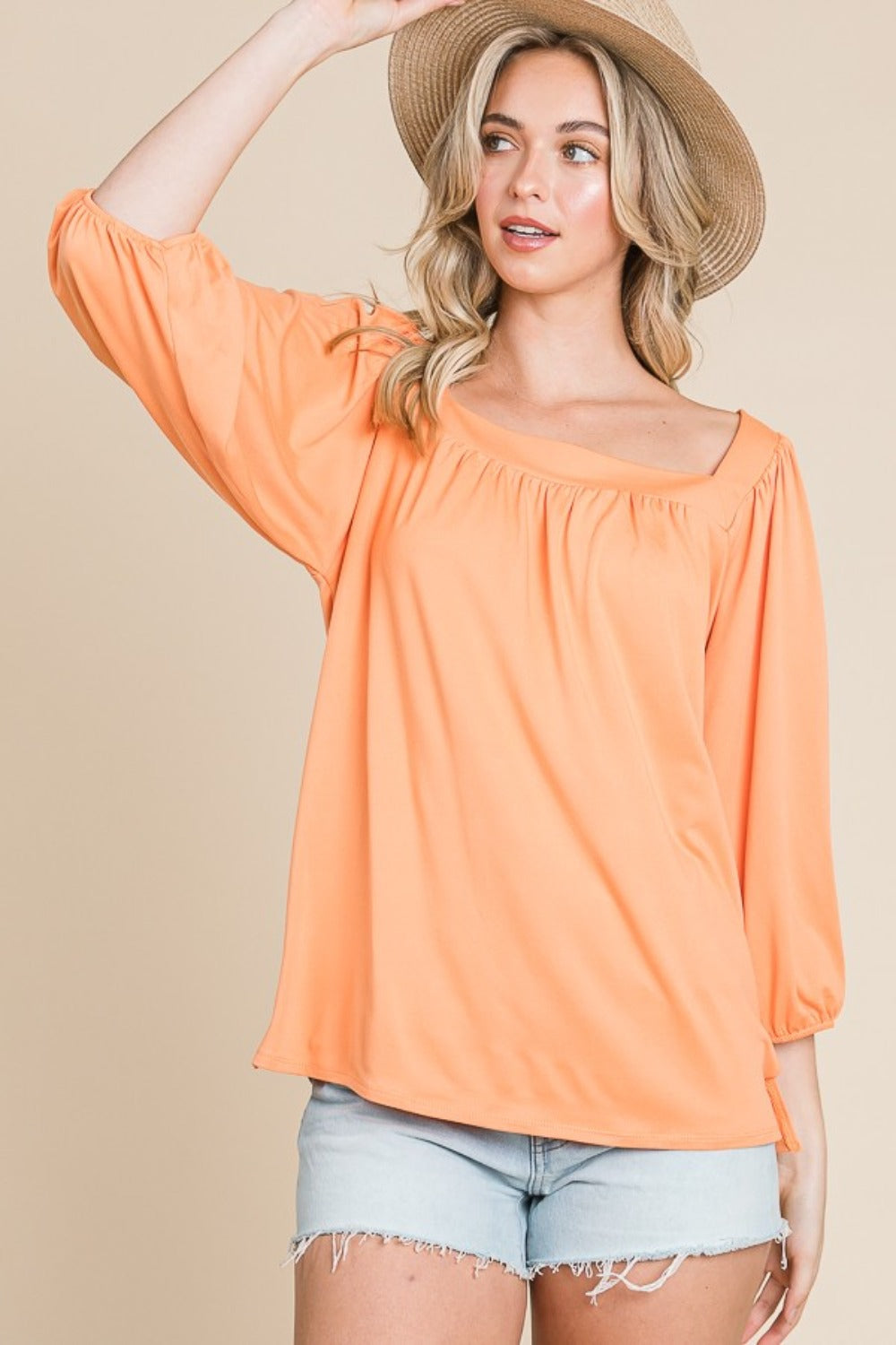 Square Neck Puff Sleeve Top