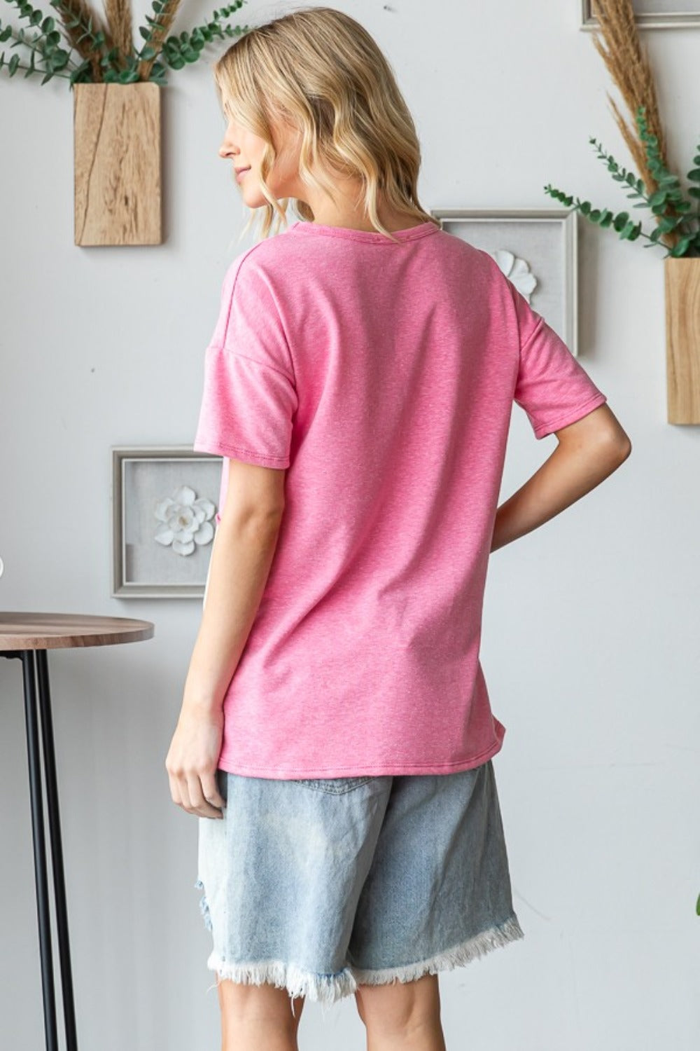 Color Block Exposed Seam T-Shirt