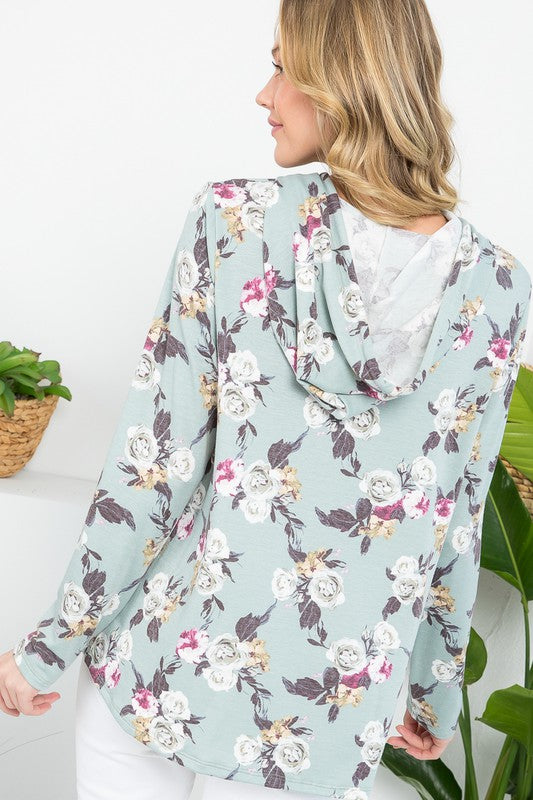 ALLOVER FLORAL SWEATSHIRT TOP