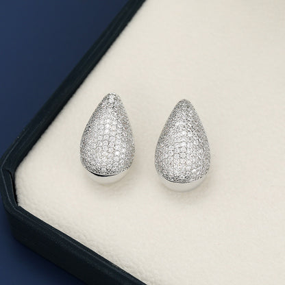 18K Gold-Plated Zircon Teardrop Earrings