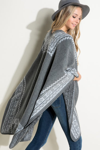 SOFT THICK PONCHO SHAWL CAPE