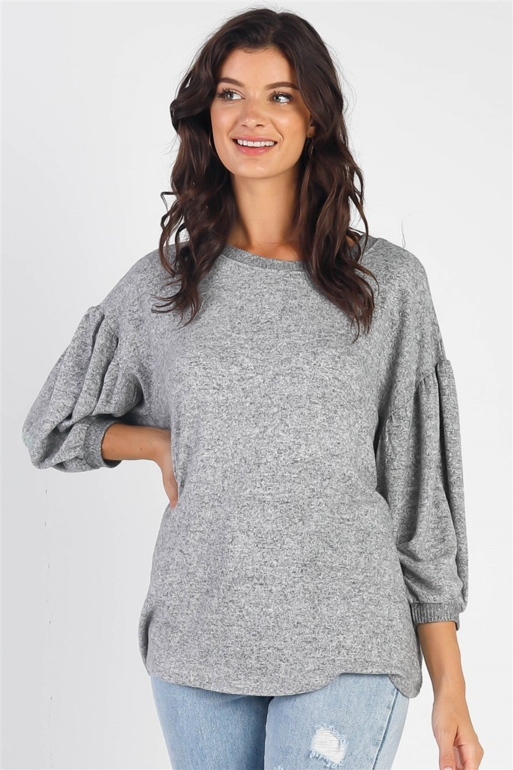 Drop Shoulder Puff Sleeve Top