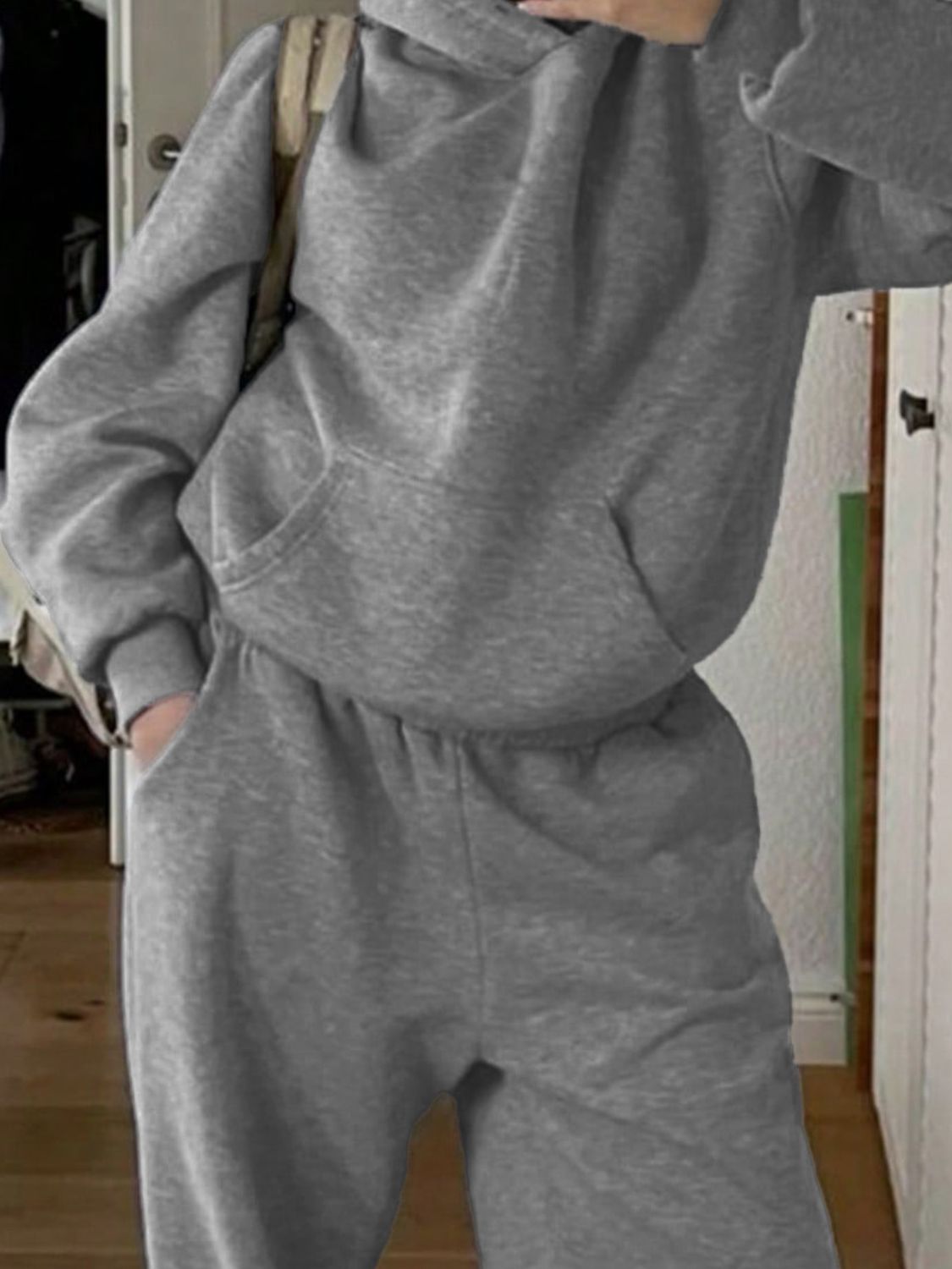 Long Sleeve Hooded Jumpsuit with Pockets