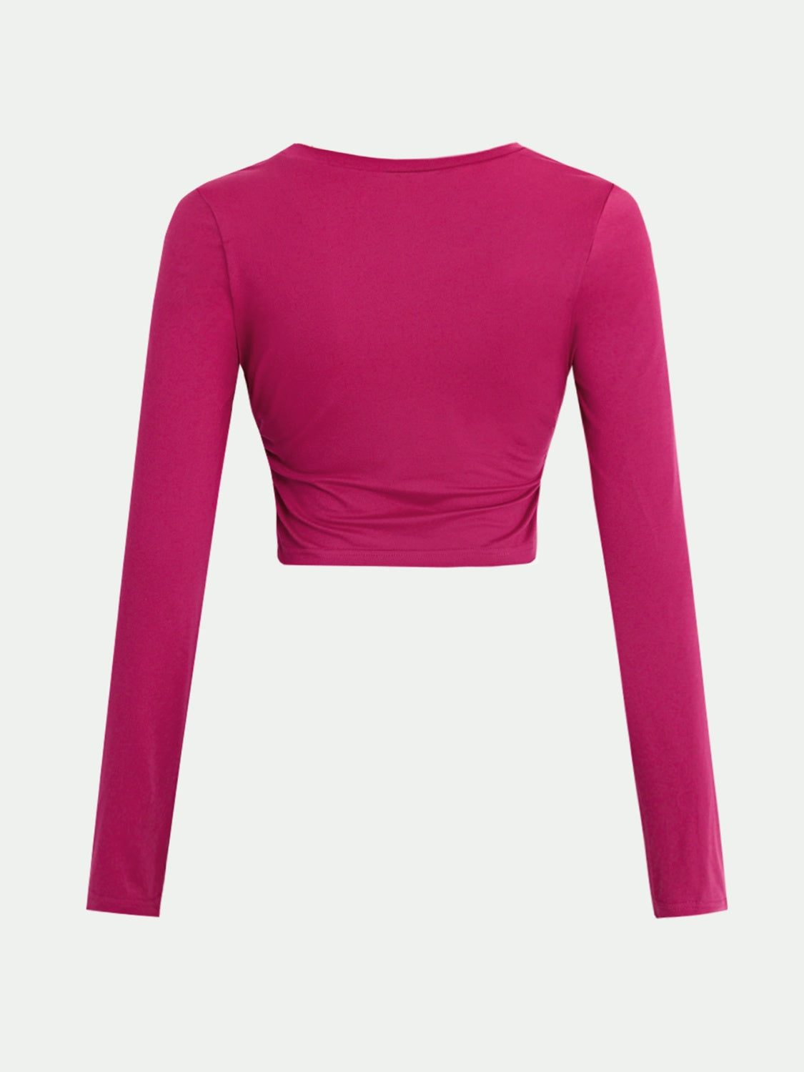 Round Neck Long Sleeve Cropped T-Shirt