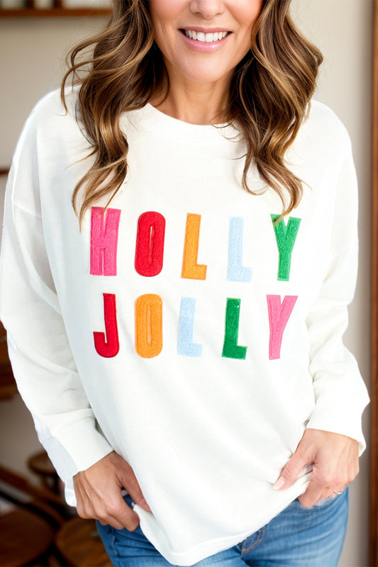 HOLLY JOLLY Round Neck Long Sleeve Top