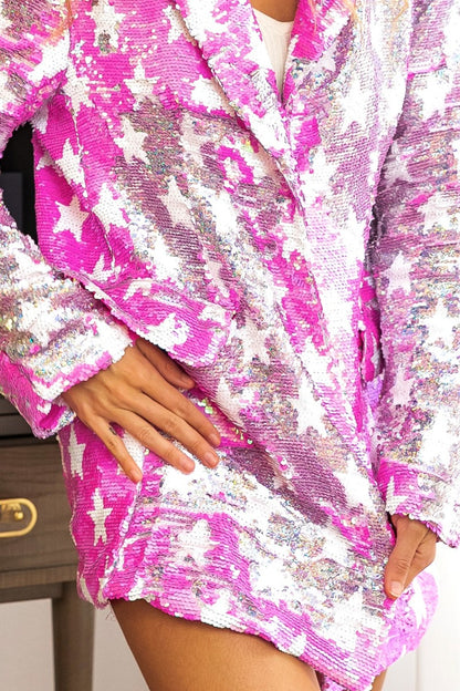 Star Pattern Sequin Blazer