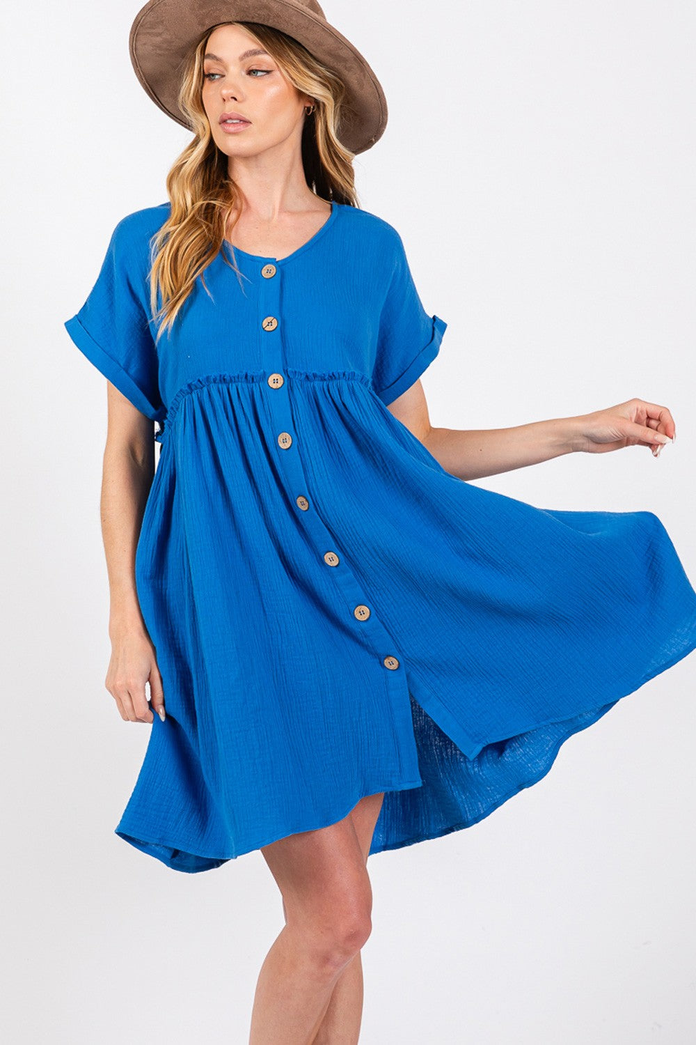 Button Up short Sleeve Dress