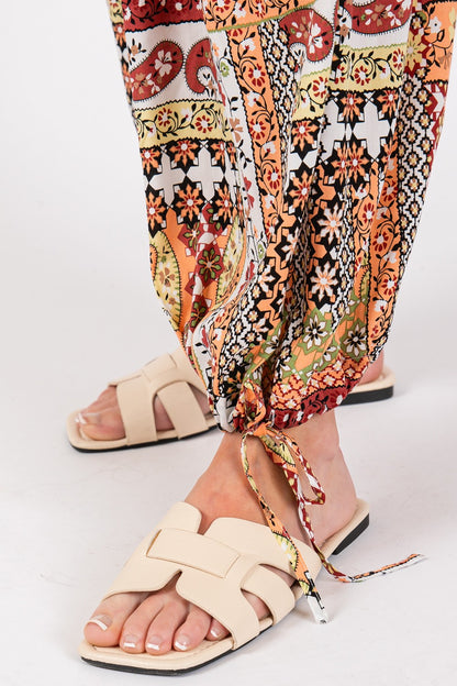 High-Rise Balloon Bohemian Print Pants