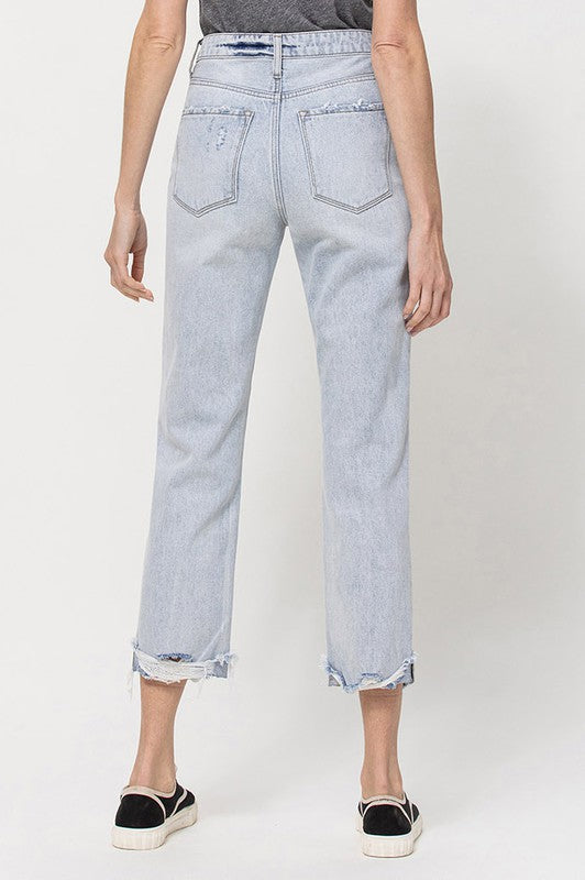 VERVET BY FLYING MONKEY SUPER HIGH RELAXED CUFFED STRAIGHT JEAN