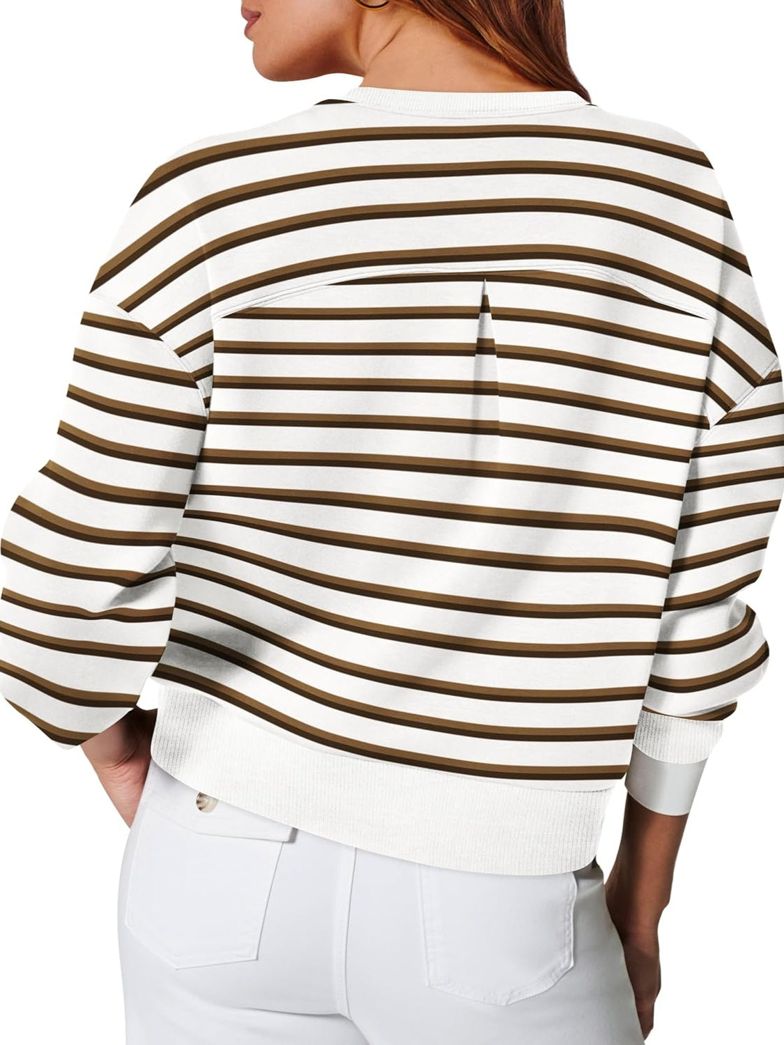 Striped Round Neck Long Sleeve Sweatshirt