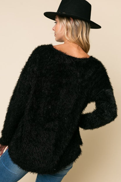 PLUS FUZZY CHUNKY SWEATER TOP