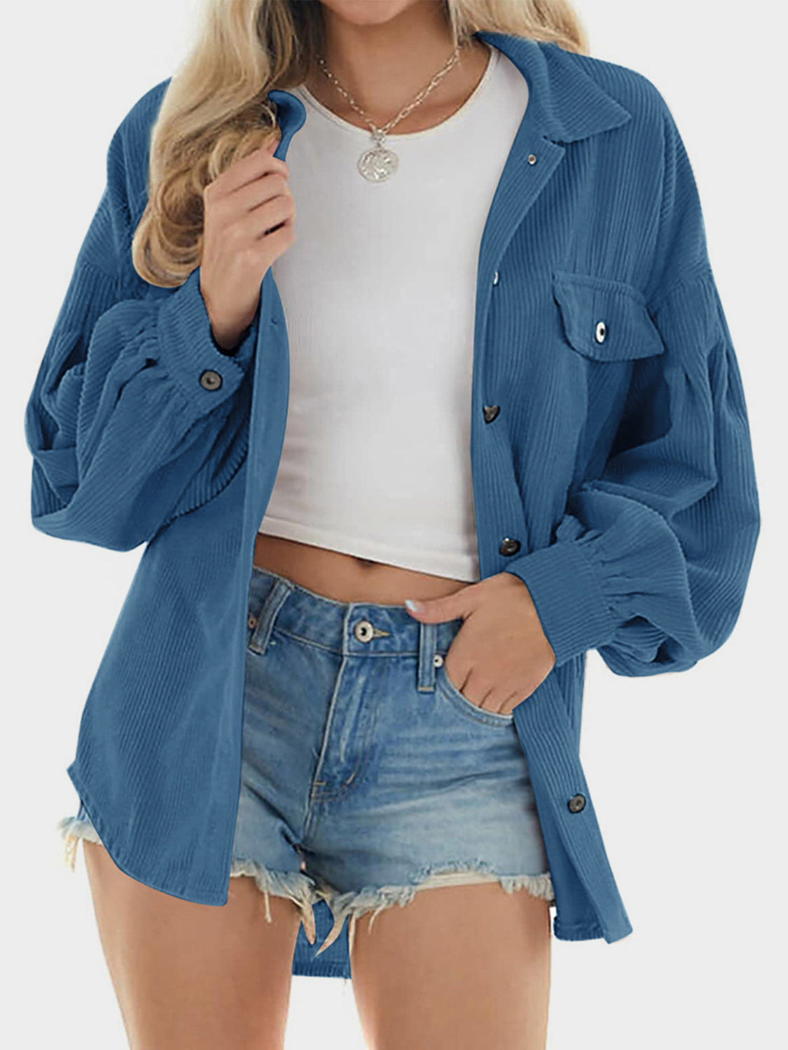 Mandy Button Up Collared Neck Long Sleeve Shirt