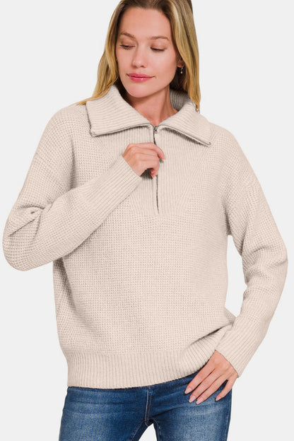 Half Zip Long Sleeve Sweater