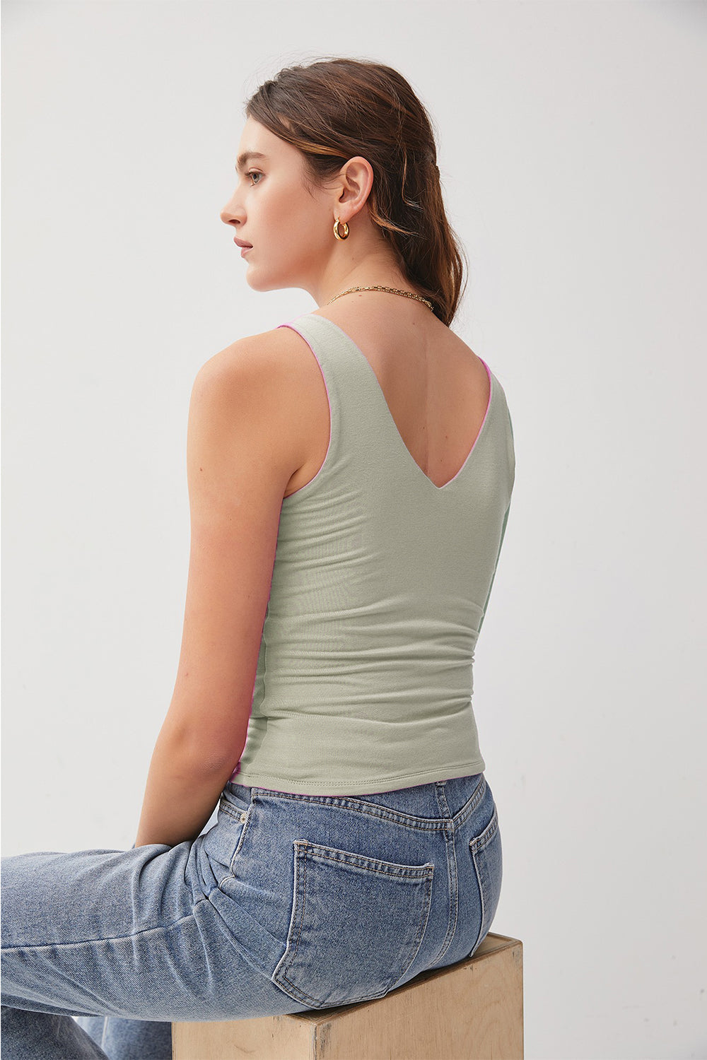 V-Neck Wide Strap Tank