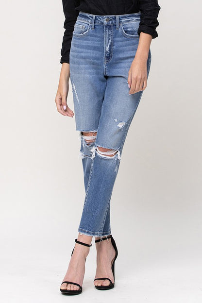 FLYING MONKEY SUPER HIGH RISE STRETCH MOM JEANS