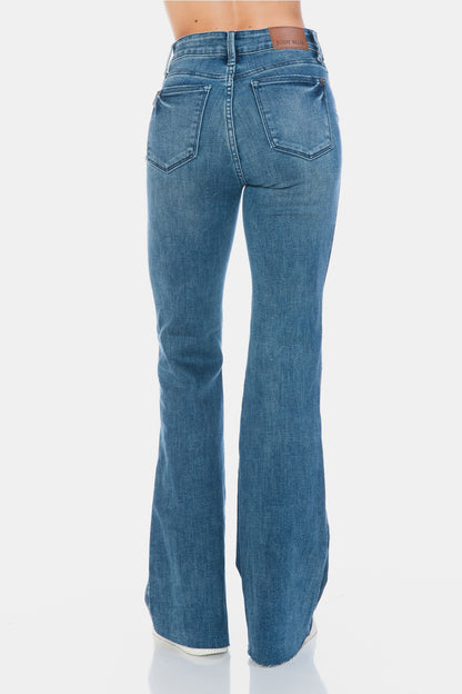 Judy Blue Tummy Control Cut Hem Flare Jeans