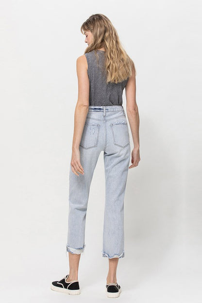 VERVET BY FLYING MONKEY SUPER HIGH RELAXED CUFFED STRAIGHT JEAN