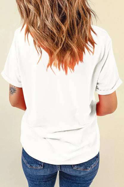 Bow Round Neck Short Sleeve T-Shirt