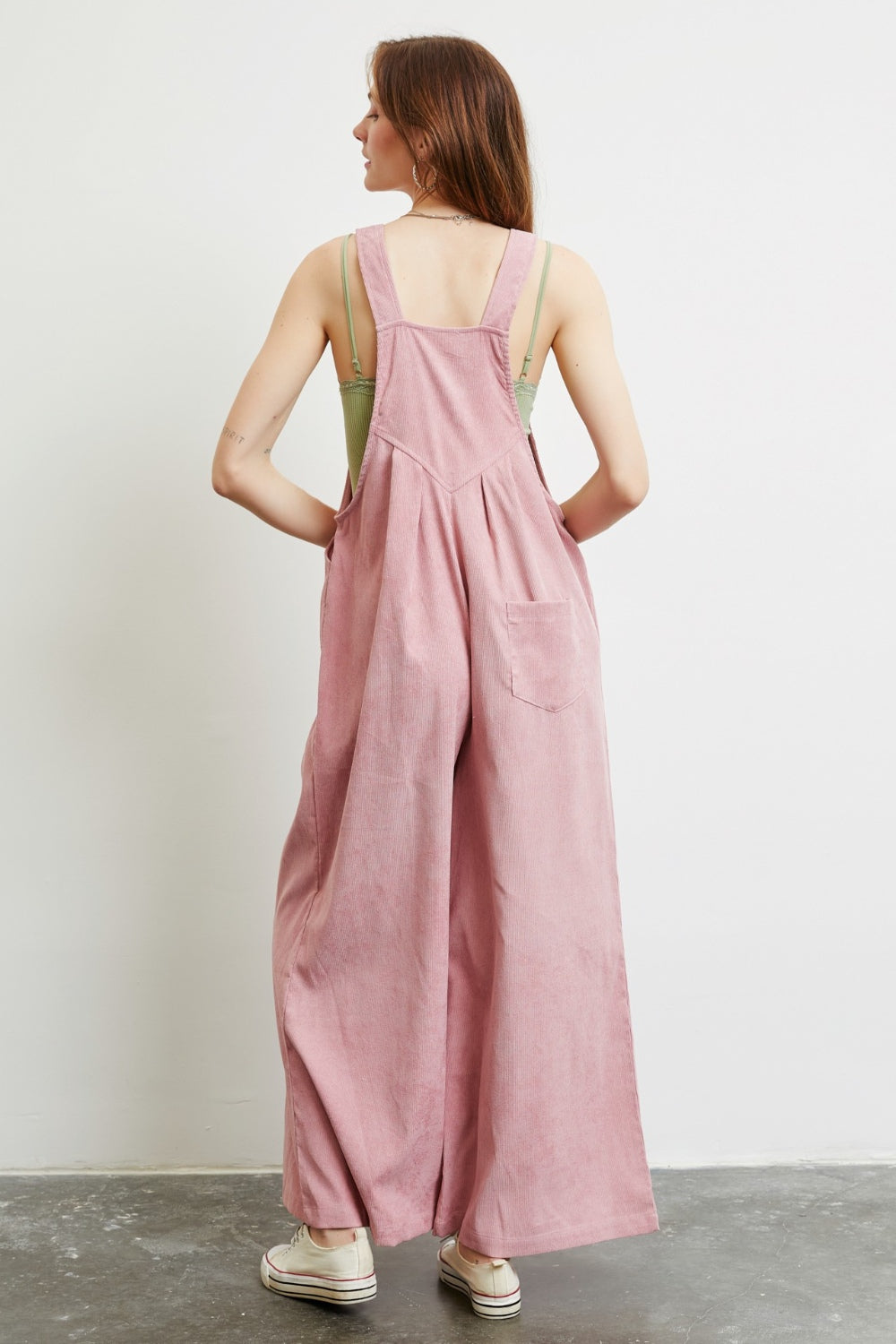 Corduroy Sleeveless Wide-Leg Overalls