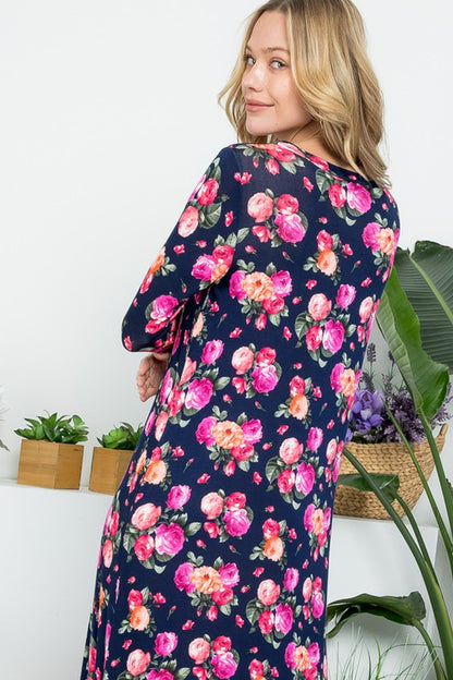 ALLOVER FLORAL MAXI DRESS