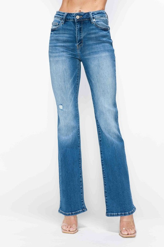 bytos Distressed High Rise Jeans with Pockets