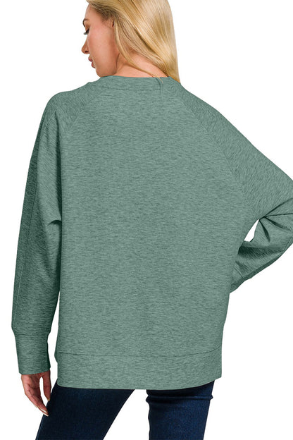 Scuba Round Neck Side Slit Sweatshirt