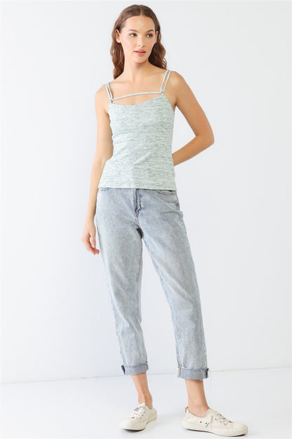 Heathered Ribbed Adjustable Strap Cami