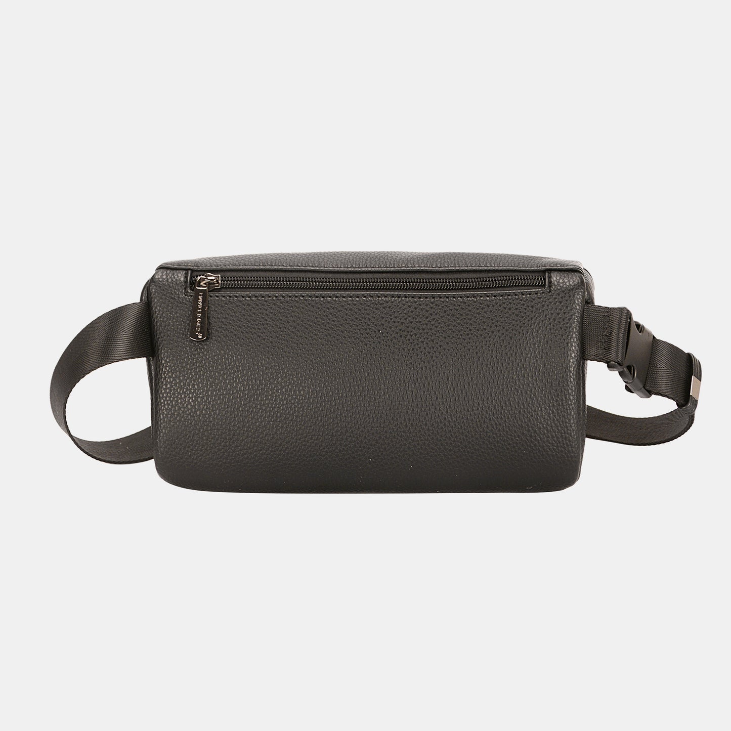 David Jones PU Leather Double Zipper Adjustable Belt Bag