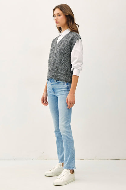 Cable Knit V-Neck Sweater Vest