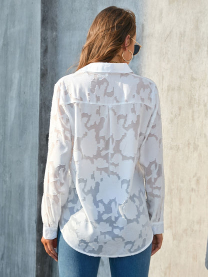 Collared Neck Long Sleeve Shirt