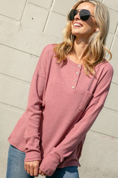 WAFFLE HENLEY TOP