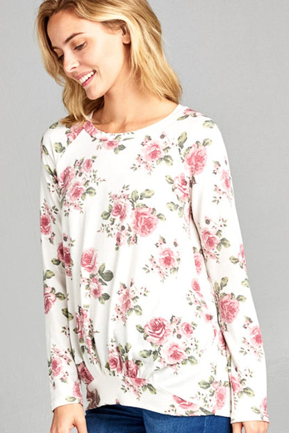 ALLOVER FLORAL SWEATSHIRT TOP