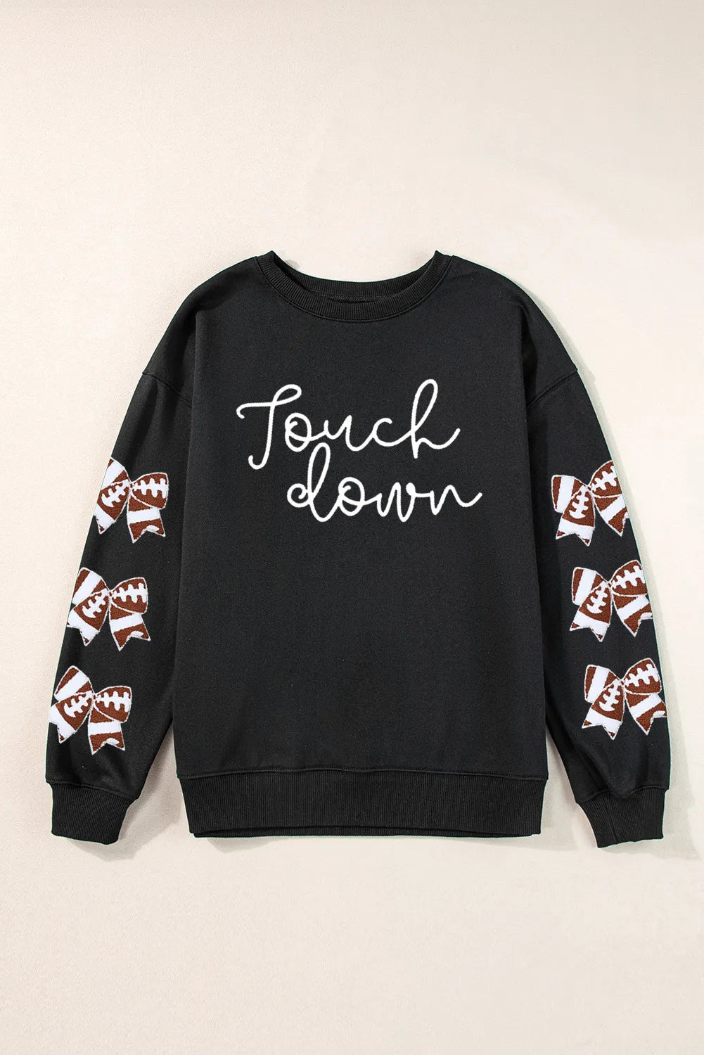 Letter Graphic Bow Long Sleeve Sweatshirt