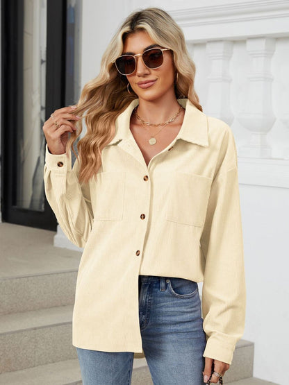 Button Up Long Sleeve Shirt with Breast Pockets