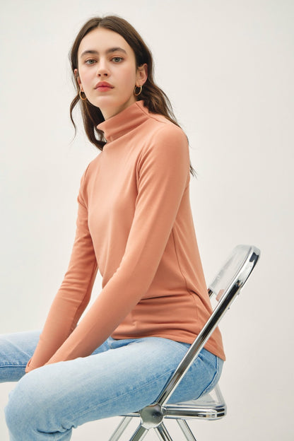 Mock Neck Long Sleeve T-Shirt