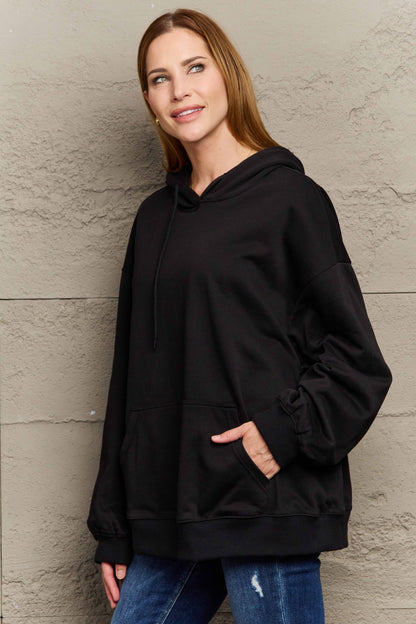 Long Sleeve Dropped Shoulder Hoodie