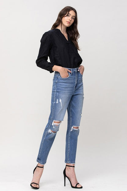 FLYING MONKEY SUPER HIGH RISE STRETCH MOM JEANS